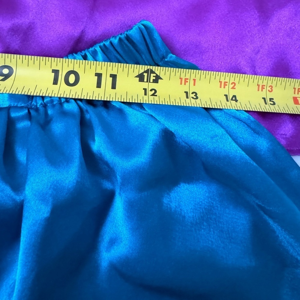 Vintage Bright Satin Pajama Sleep Set Shirt & Shorts Gold Label Victorias Sectet - Picture 6 of 13